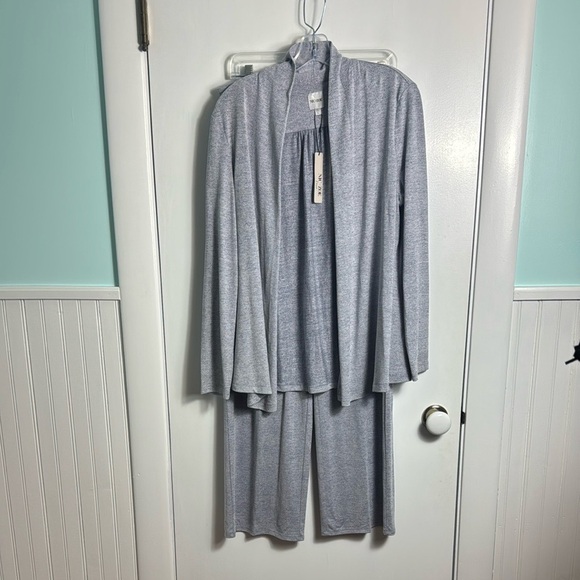 NWT NIC + Zoe Eaze Marl Cardigan and Wide Leg Pant Lounge Matching Set Large - Picture 2 of 16